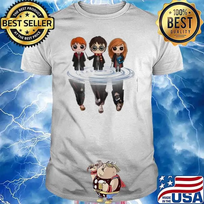 Harry Potter Chibi Hogwarts wizard mirrow water shirt