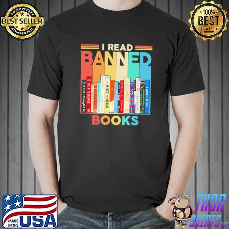 I read banned books vintage retro shirt