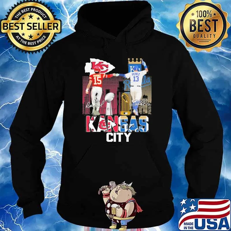 Kansas city Chiefs and Royals signatures Mahomes Perez s Hoodie