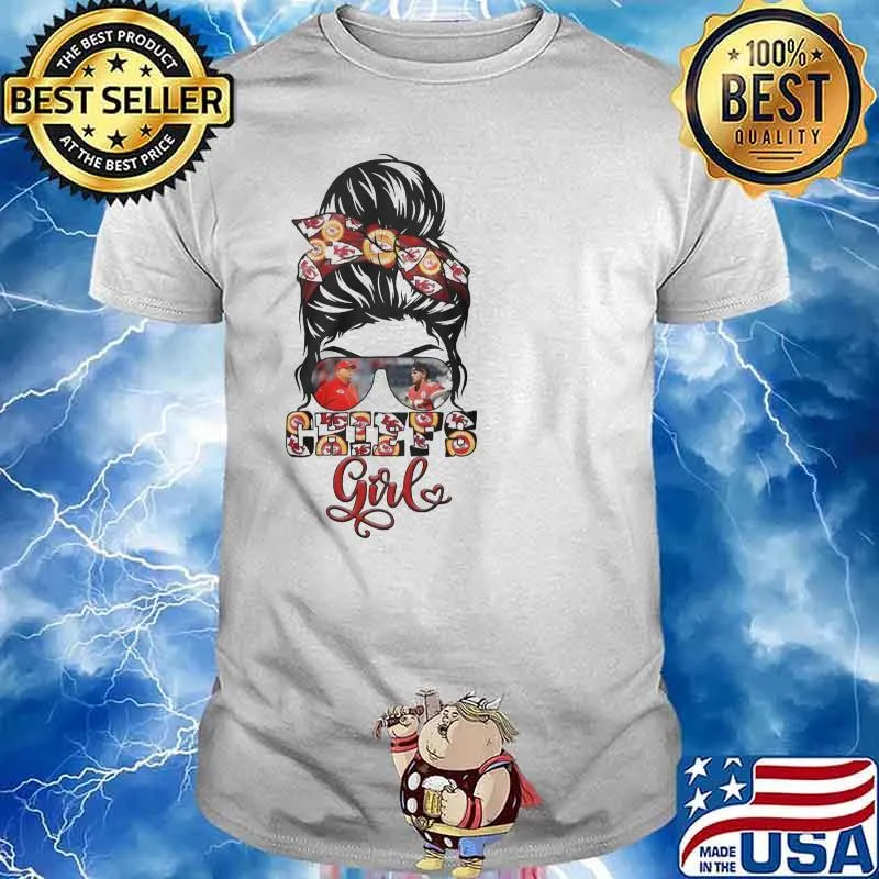 Kansas city Chiefs girl glasses football shirt