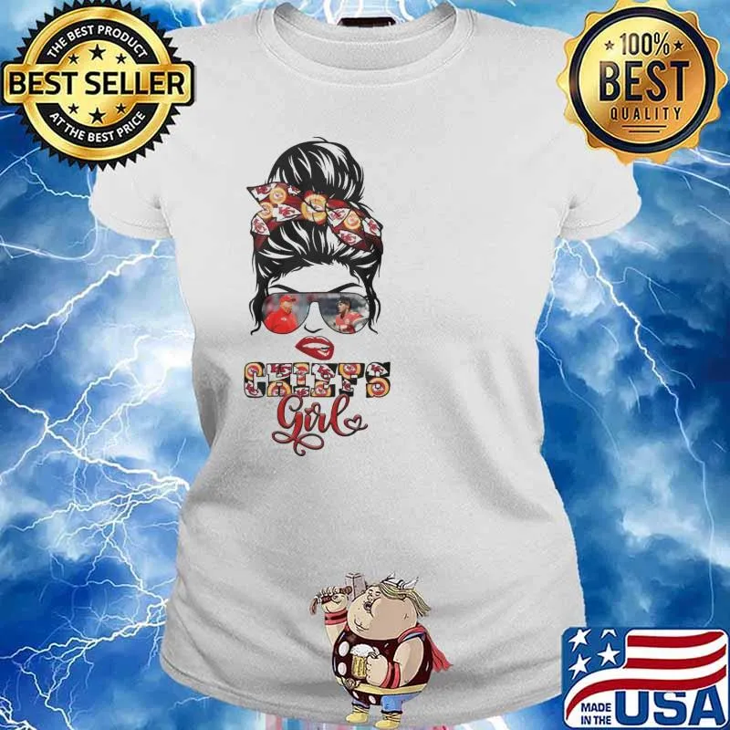 Kansas city Chiefs girl glasses s Ladies tee
