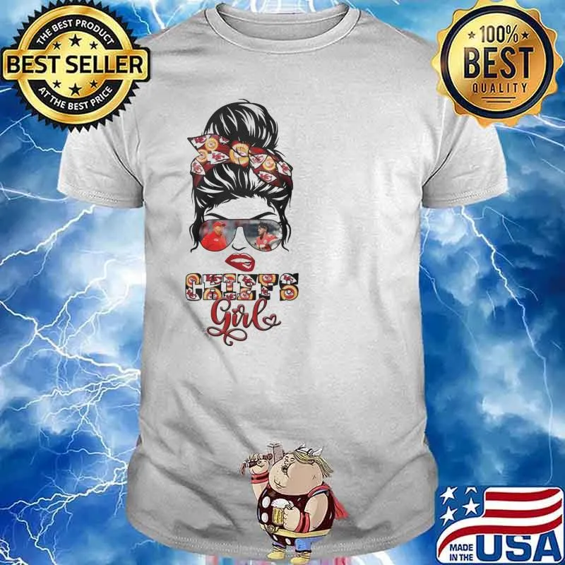 Kansas city Chiefs girl glasses shirt