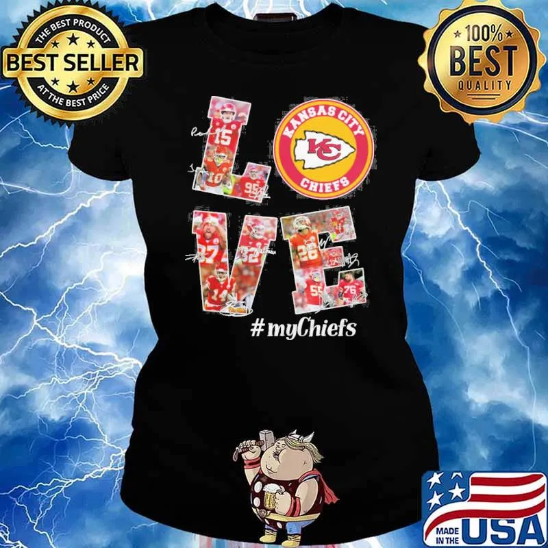 Kansas city Chiefs love myChiefs signatures s Ladies tee