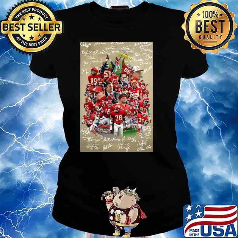 Kansas city Chiefs poster signatures football s Ladies tee