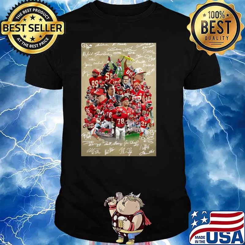 Kansas city Chiefs poster signatures football shirt