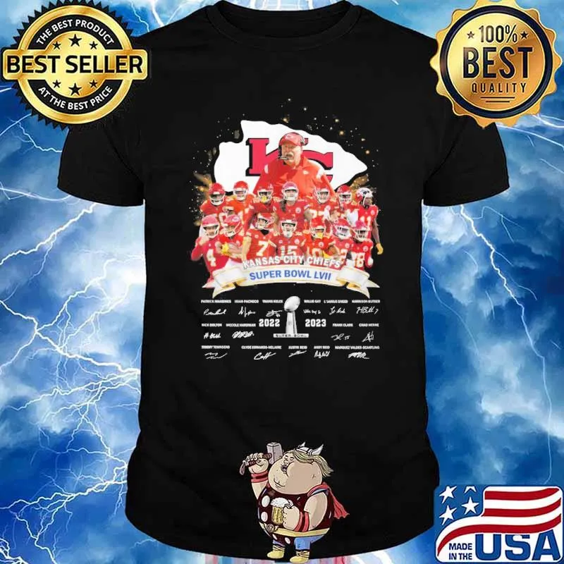 Kansas city Chiefs super bowl LVII 2022 2023 signatures shirt