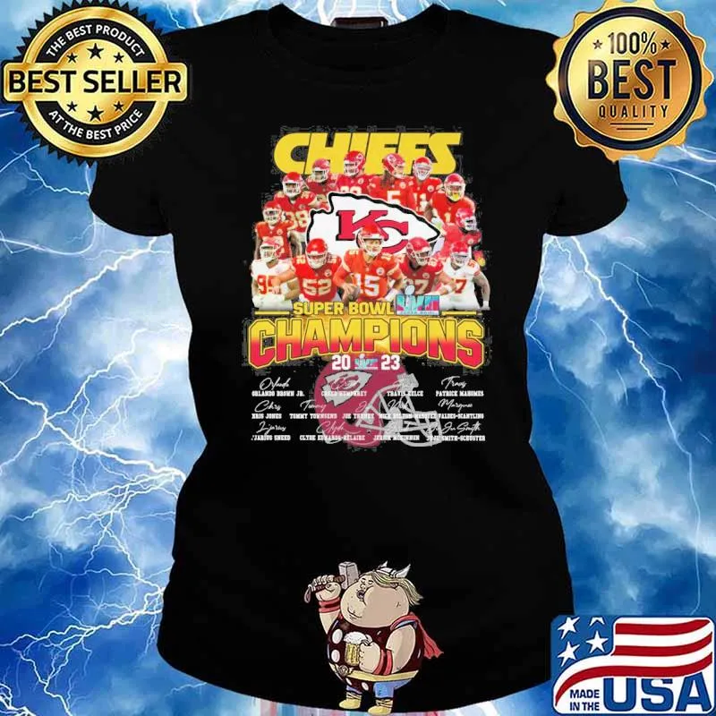 Kansas city Chiefs super Bowl LVII champions 2023 signatures s Ladies tee