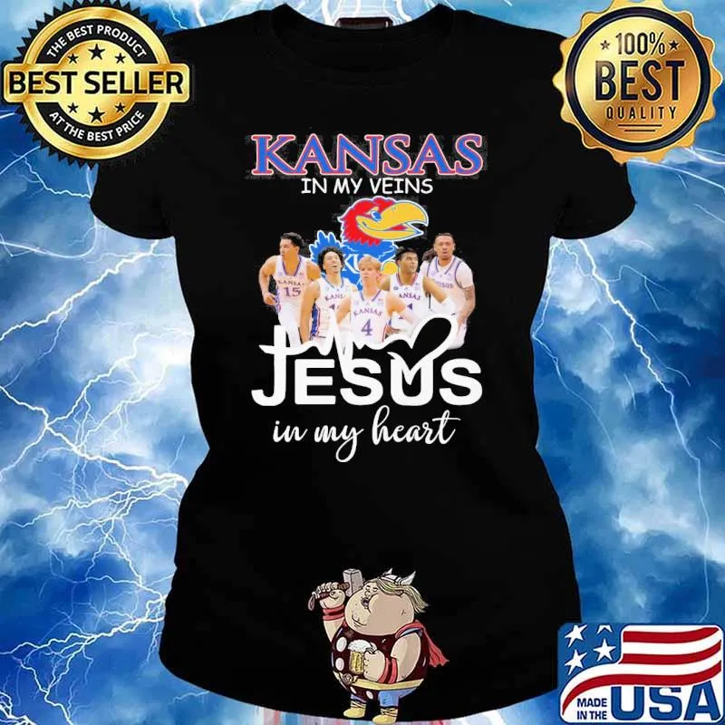 Kansas Jayhawks in my veins Jesus in my heart s Ladies tee
