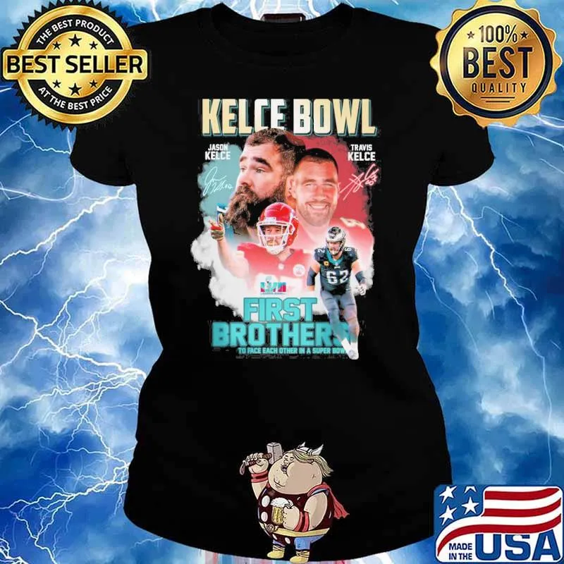 Kelce Bowl first brothers to face each other in a super bowl Jason Kelce and Travis Kelce signatures s Ladies tee