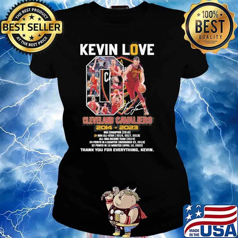 Kevin love Cleveland Cavaliers 2014-2023 thank you for everything Kevin signature s Ladies tee