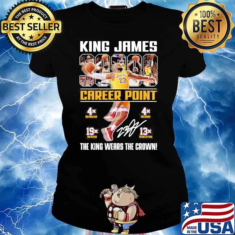 King James Career Point the king wears the crown signature s Ladies tee