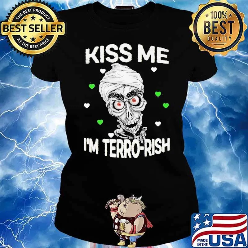 Kiss me I'm terro-rish skull s Ladies tee