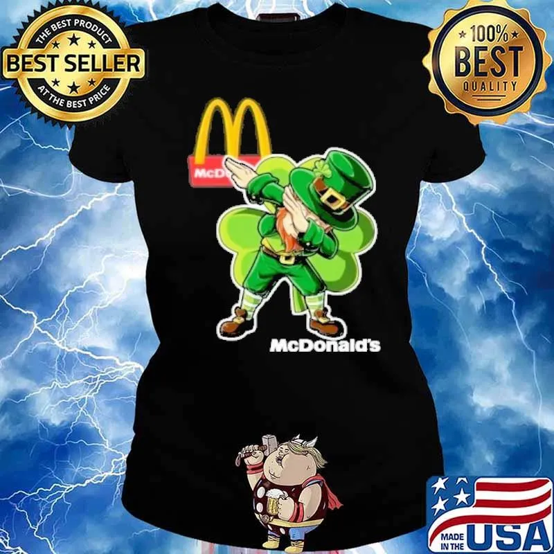 Leprechaun dabbing McDonald's St.Patrick's day s Ladies tee