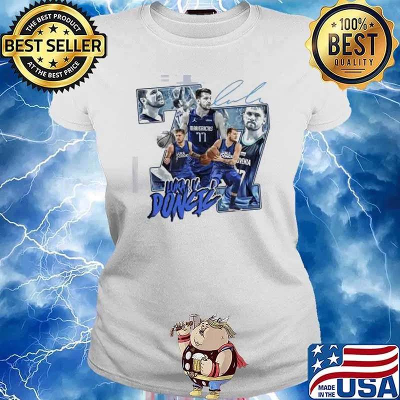 Luka Doncic 77 Dallas Mavericks Basketball signature Shirt Ladies tee
