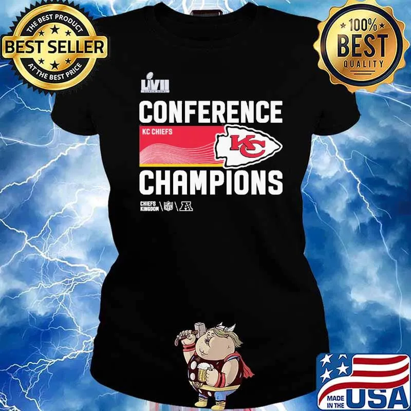 LVII Super bowl conference champions Kansas city Chiefs kingdom NFL s Ladies tee