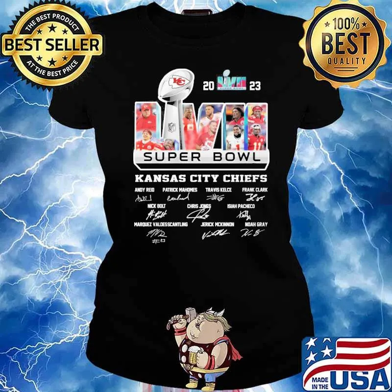 LVII super bowl Kansas city Chiefs 2023 signatures s Ladies tee