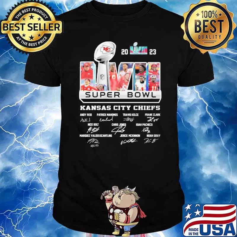 LVII super bowl Kansas city Chiefs 2023 signatures shirt