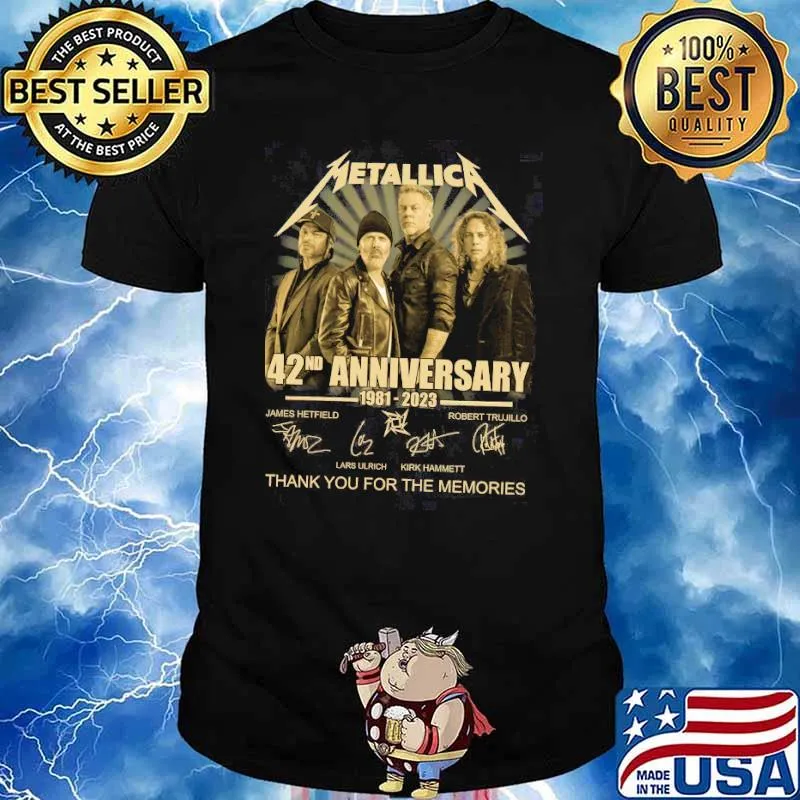 Metallica 42nd anniversary 1981-2023 thank you for the memories signatures shirt