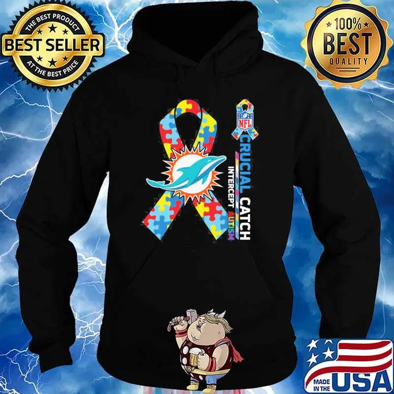 Miami Dolphins Crucial catch intercept Autism NFL s Hoodie