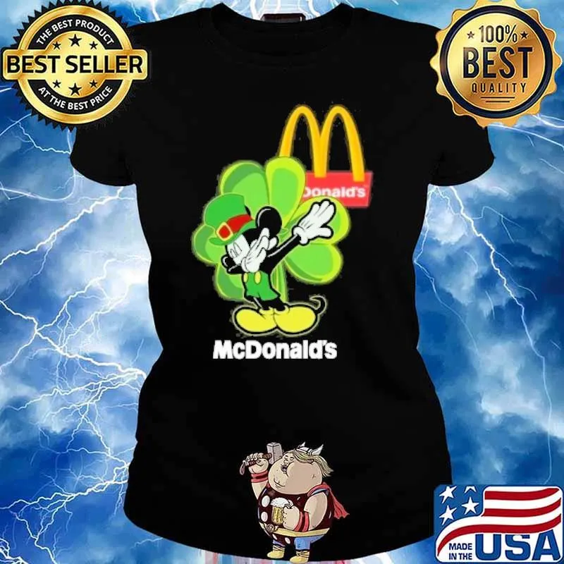 Mickey St.Patrick's day dabbing McDonald's s Ladies tee