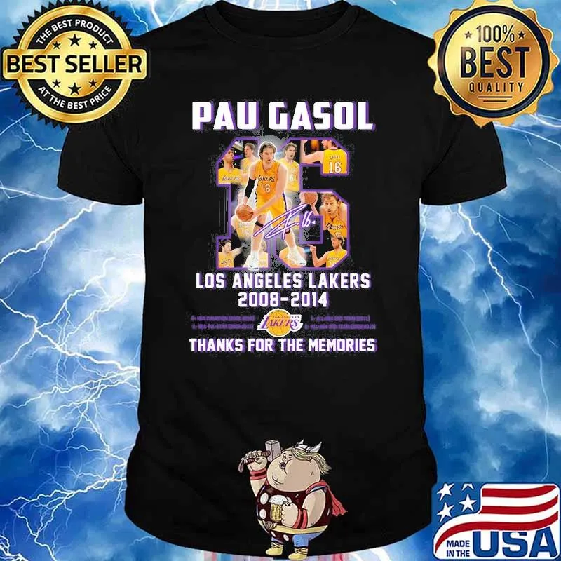 Pau Gasol Los Angeles Lakers 2008-2014 thanks for the memories signature shirt