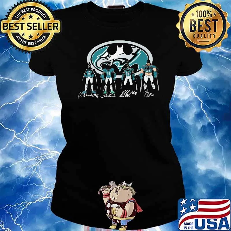 Philadelphia Eagles batman signatures s Ladies tee