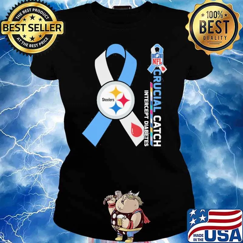 Pittsburgh Steelers Crucial catch intercept Diabetes NFL s Ladies tee