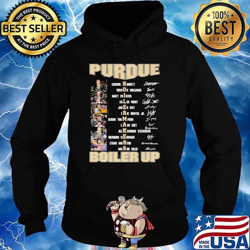 Purdue Boiler up Carson Barrett Trevion Williams signatures s Hoodie