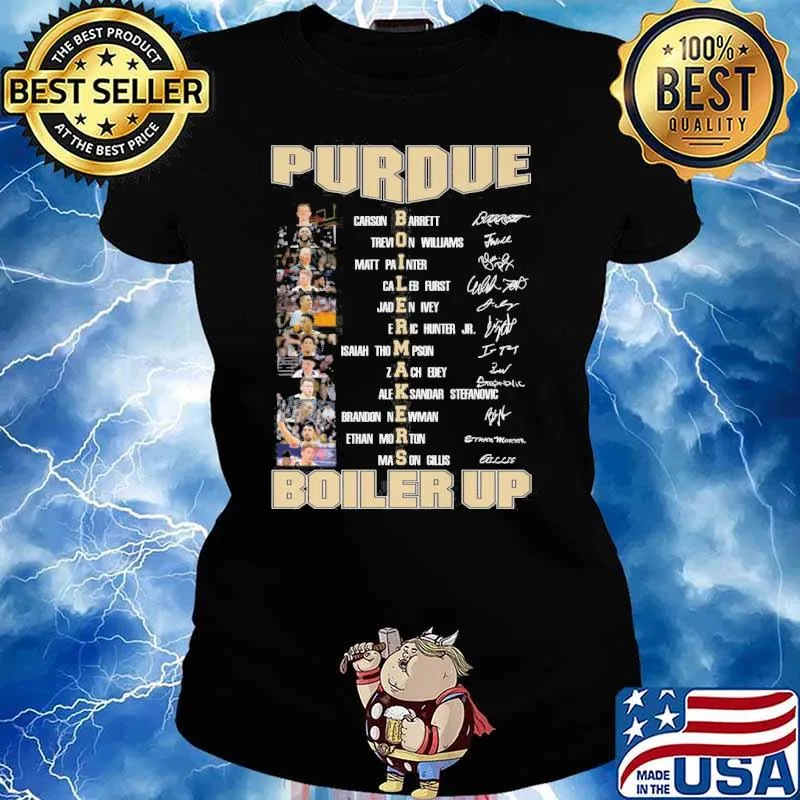 Purdue Boiler up Carson Barrett Trevion Williams signatures s Ladies tee