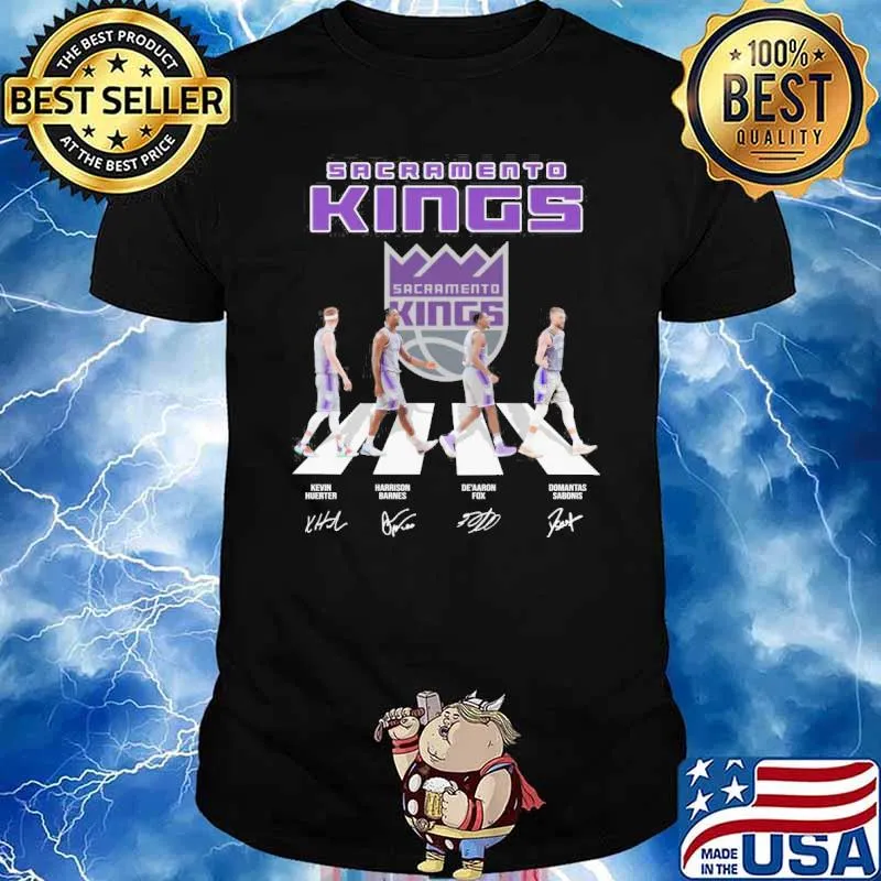 Sacramento Kings Walking Abbey Road Kevin Huerter signatures shirt