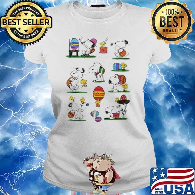 Snoopy and woodstock happy Easter s Ladies tee
