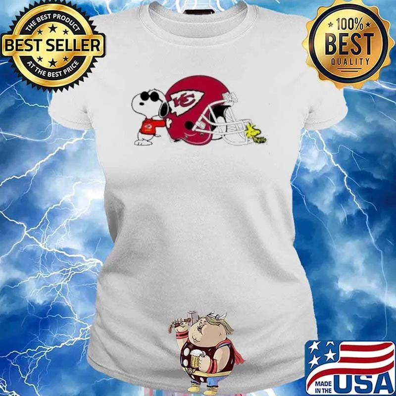 Snoopy and woodstock Kansas city Chiefs s Ladies tee