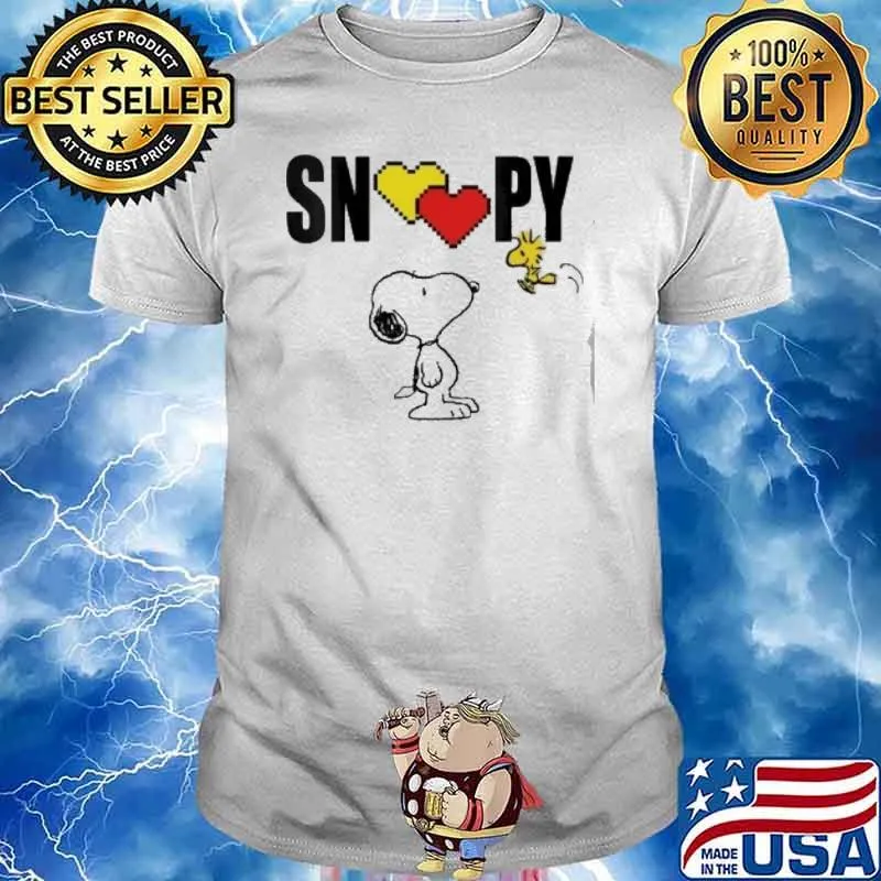 Snoopy and woodstock love heart shirt