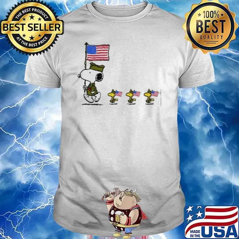 Snoopy and woodstocks Veteran American flag shirt
