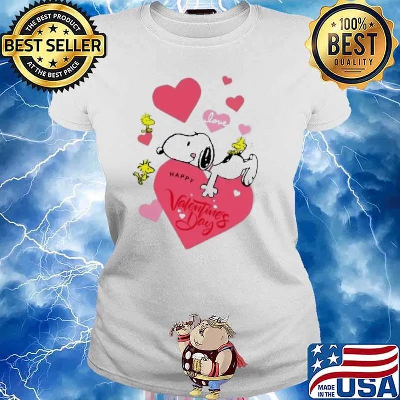 Snoopy love happy Valentine's day woodstock s Ladies tee