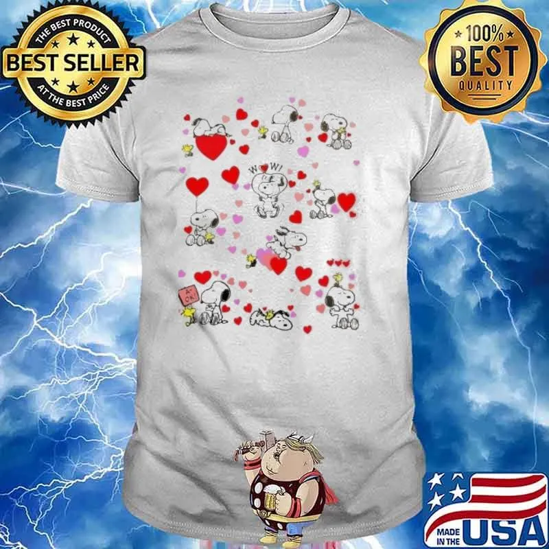 Snoopy love heart and woodstock shirt