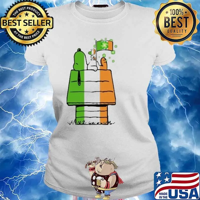 Snoopy woodstocks sleep St.Patrick's day s Ladies tee