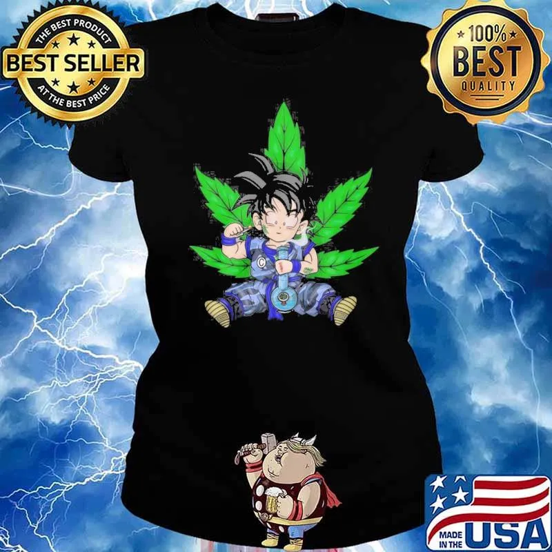 Son Goku weed cartoon s Ladies tee