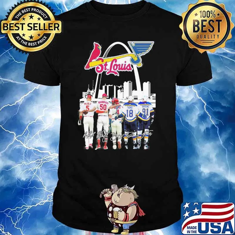 St. Louis Cardinals and St. Louis Blues signatures shirt