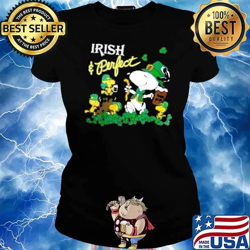 St.Patrick's day Irish perfect snoopy and woodstocks s Ladies tee