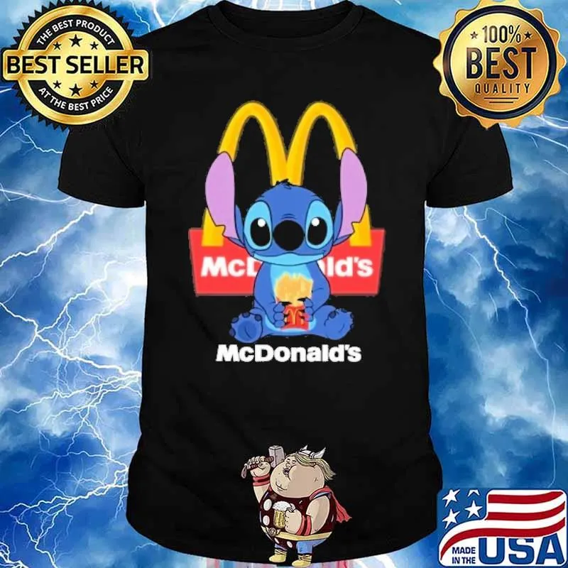 Stitch hug McDonald's shirt