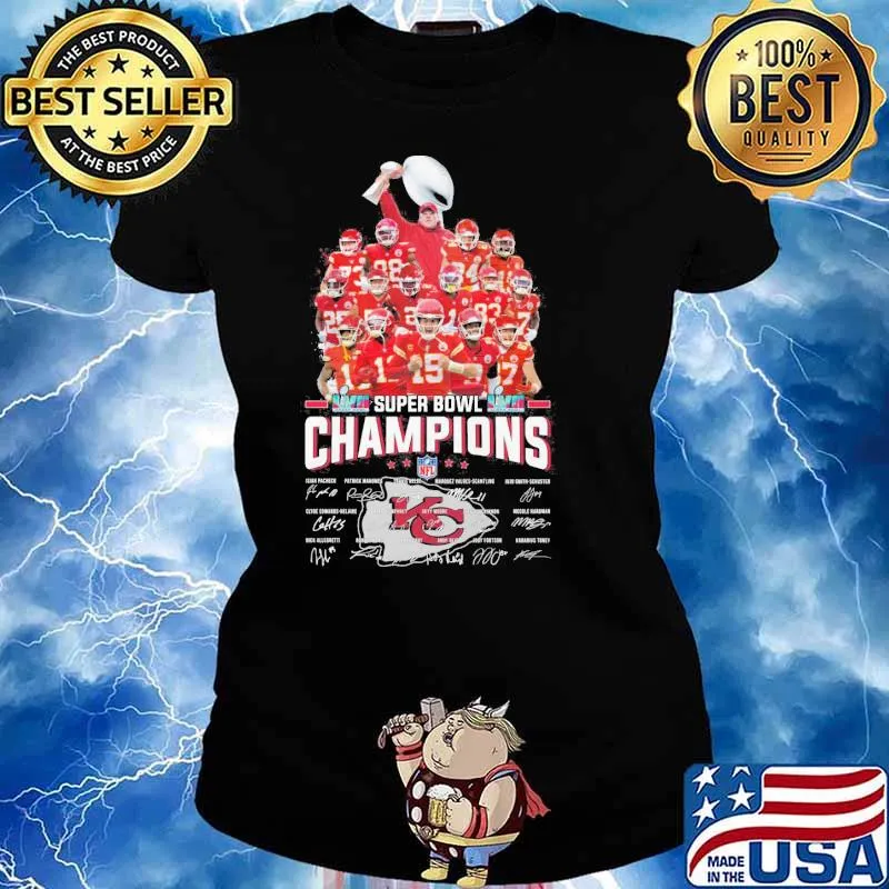 Super Bowl LVII champions Kansas city Chiefs 2023 signatures s Ladies tee