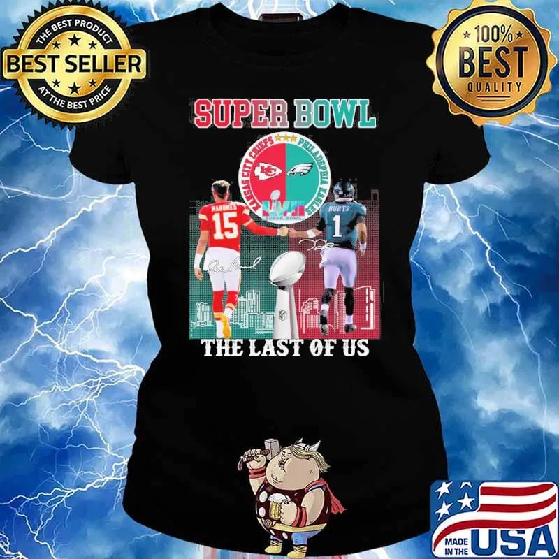 Super Bowl the last of us Kansas city Chiefs Philadephia Eagles LVII signatures s Ladies tee