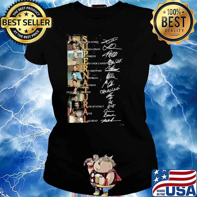 Supernatural Lauren Cohan Areo Padalecki signatures s Ladies tee