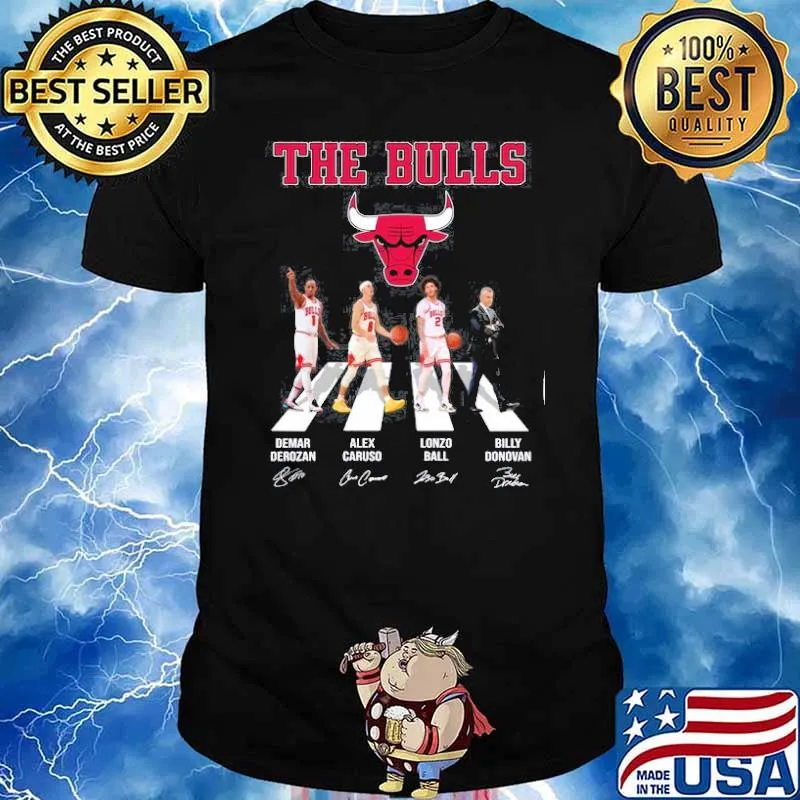 The Bulls Derozan Caruso Ball and Donovan Abbey road signatures shirt