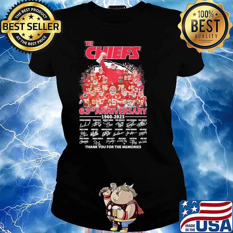 The Chiefs 63rd anniversary 1960-2023 thank you for the memories signatures s Ladies tee