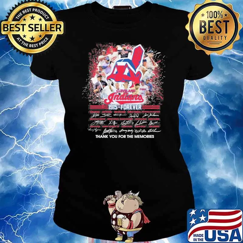 The Cleveland Indians 1915 forever thank you for the memories signatures s Ladies tee