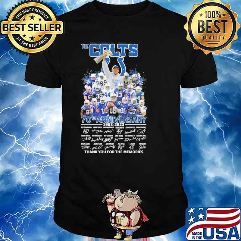 The Colts 70th anniversary 1953-2023 thank you for the memories signatures shirt