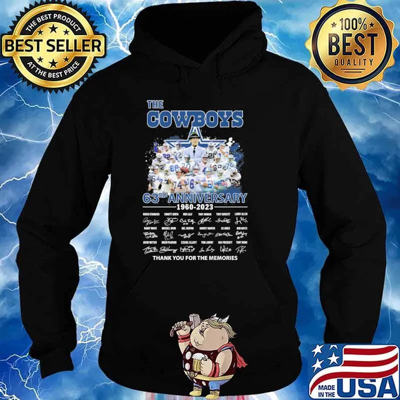 The Cowboy 63rd anniversary 1960-2023 thank you for the memories signatures s Hoodie