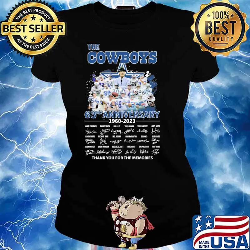 The Cowboy 63rd anniversary 1960-2023 thank you for the memories signatures s Ladies tee